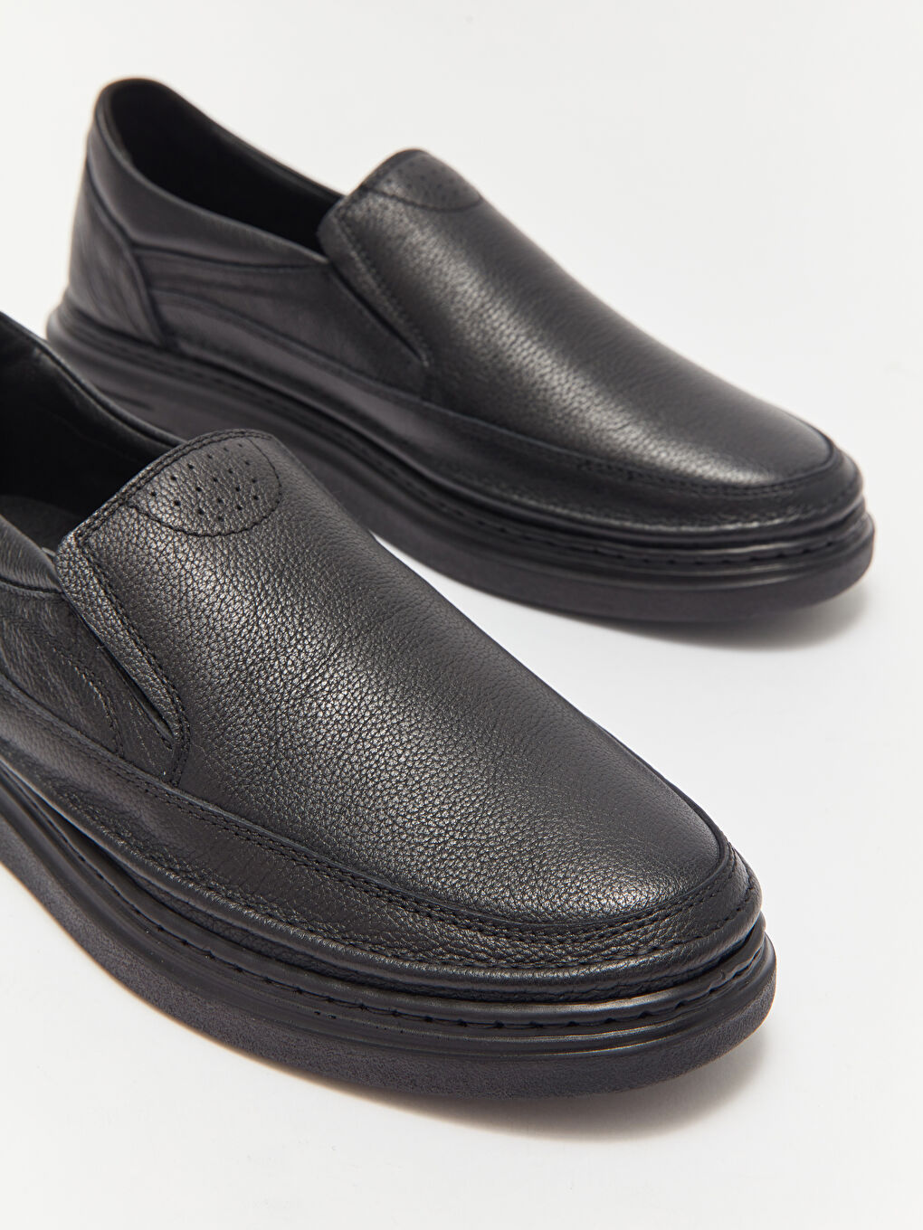 Siyah Hakiki Deri Erkek Loafer Ayakkabı-2