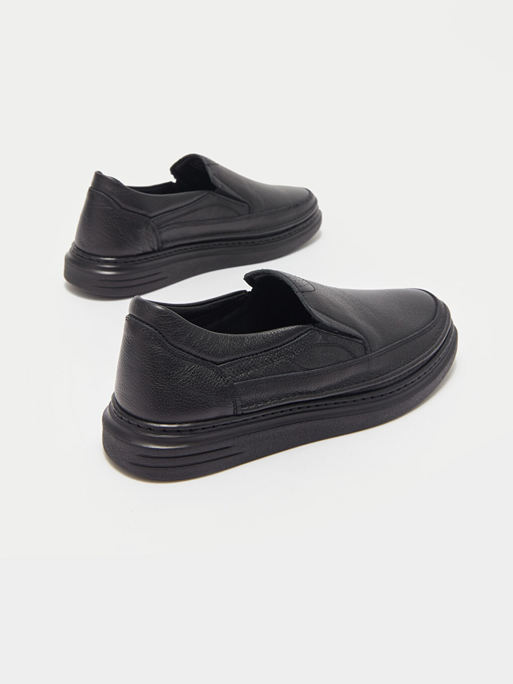 Siyah Hakiki Deri Erkek Loafer Ayakkabı-4