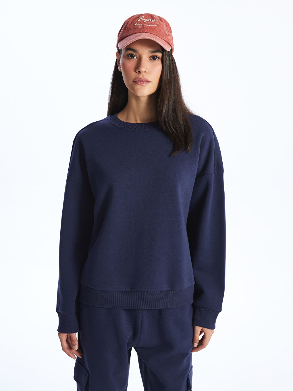 LCW Vision Crew Neck Oversize Women's Thick Sweatshirt -W3JJ55Z8-R45