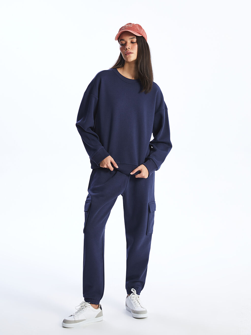 LCW Vision Crew Neck Oversize Women's Thick Sweatshirt -W3JJ55Z8-R45
