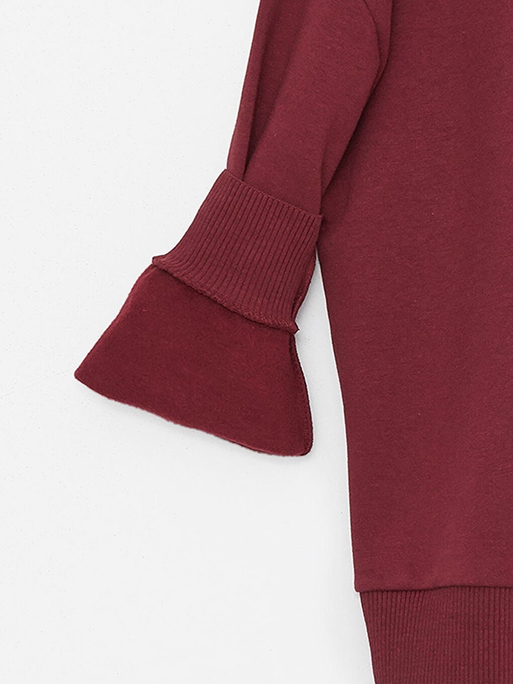 LCW Vision Açık Bordo Bisiklet Yaka Nakışlı Uzun Kollu Oversize Kadın Sweatshirt - 7