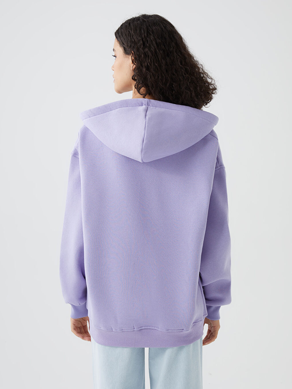 Lila Fermuarlı Kadın Sweatshirt-4