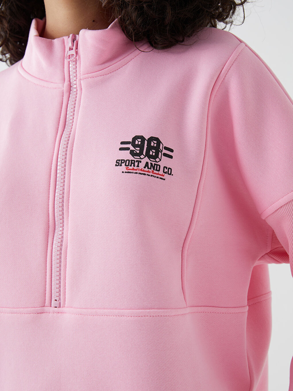 Pembe Fermuarlu Kadın Eşofman Takım-3