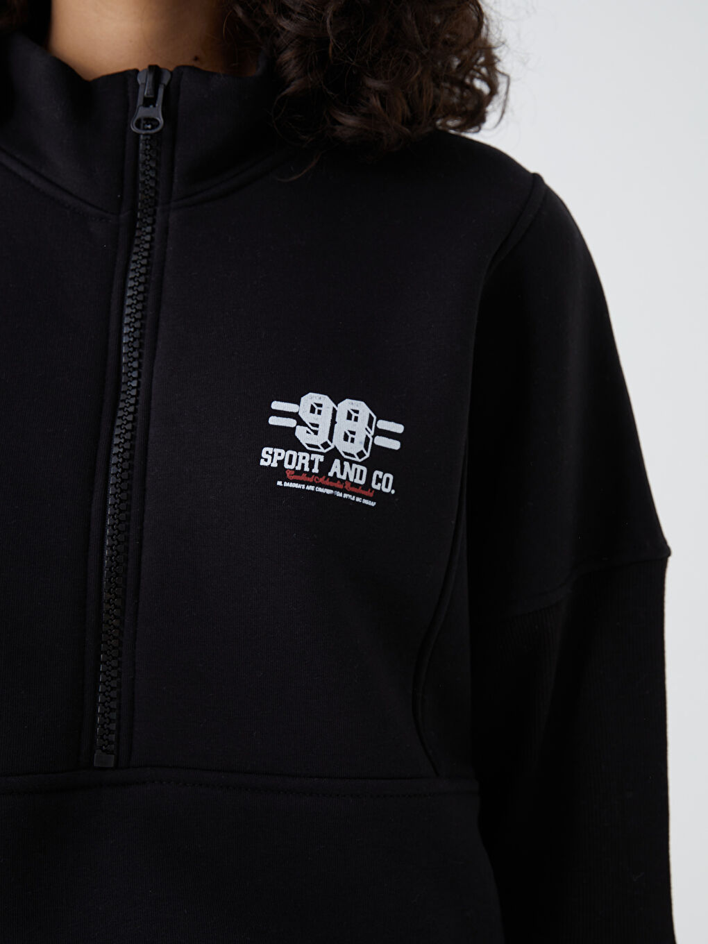 Siyah Fermuarlu Kadın Eşofman Takım-3