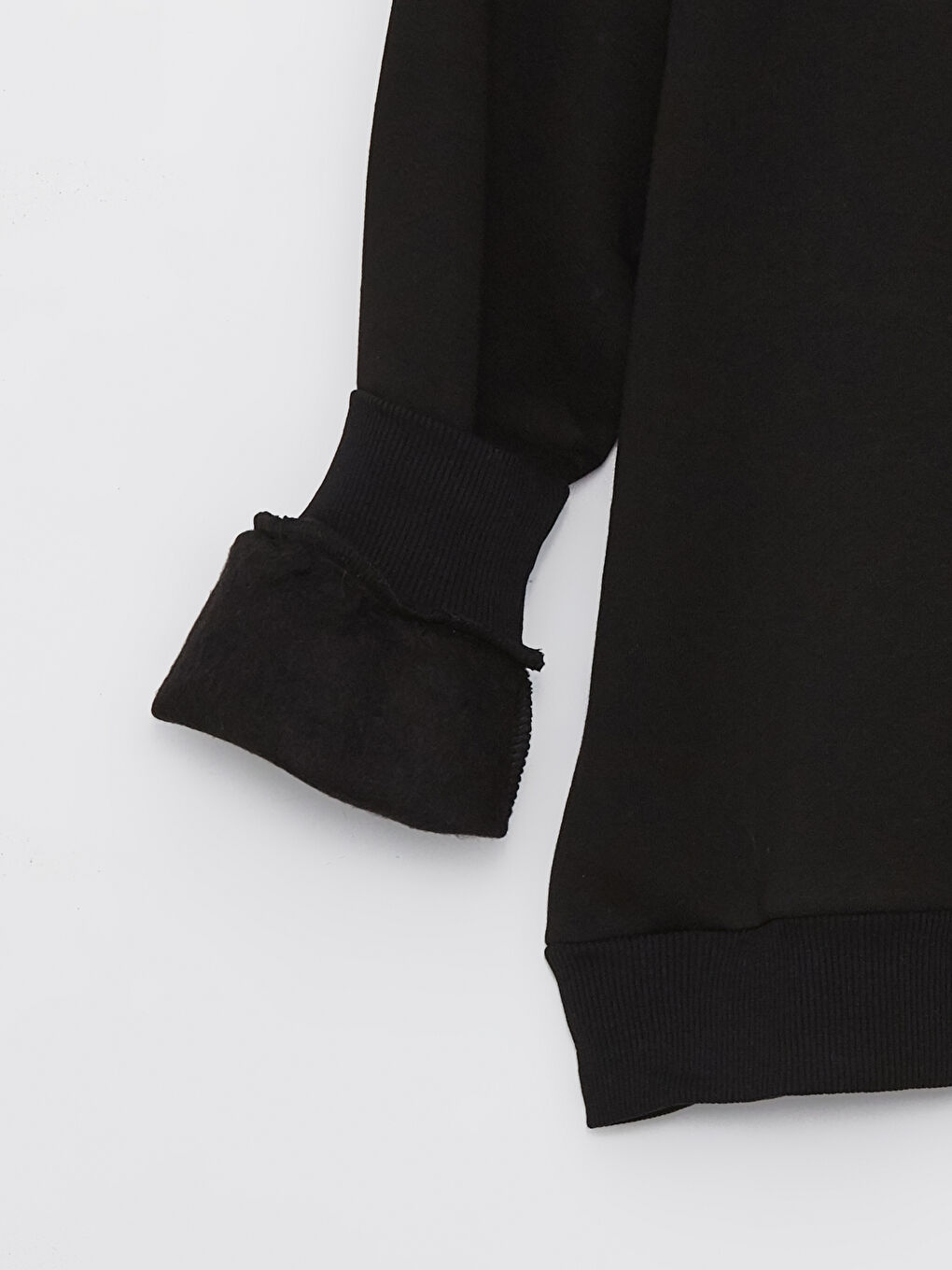 Siyah Bisiklet Yaka Kadın Sweatshirt-6