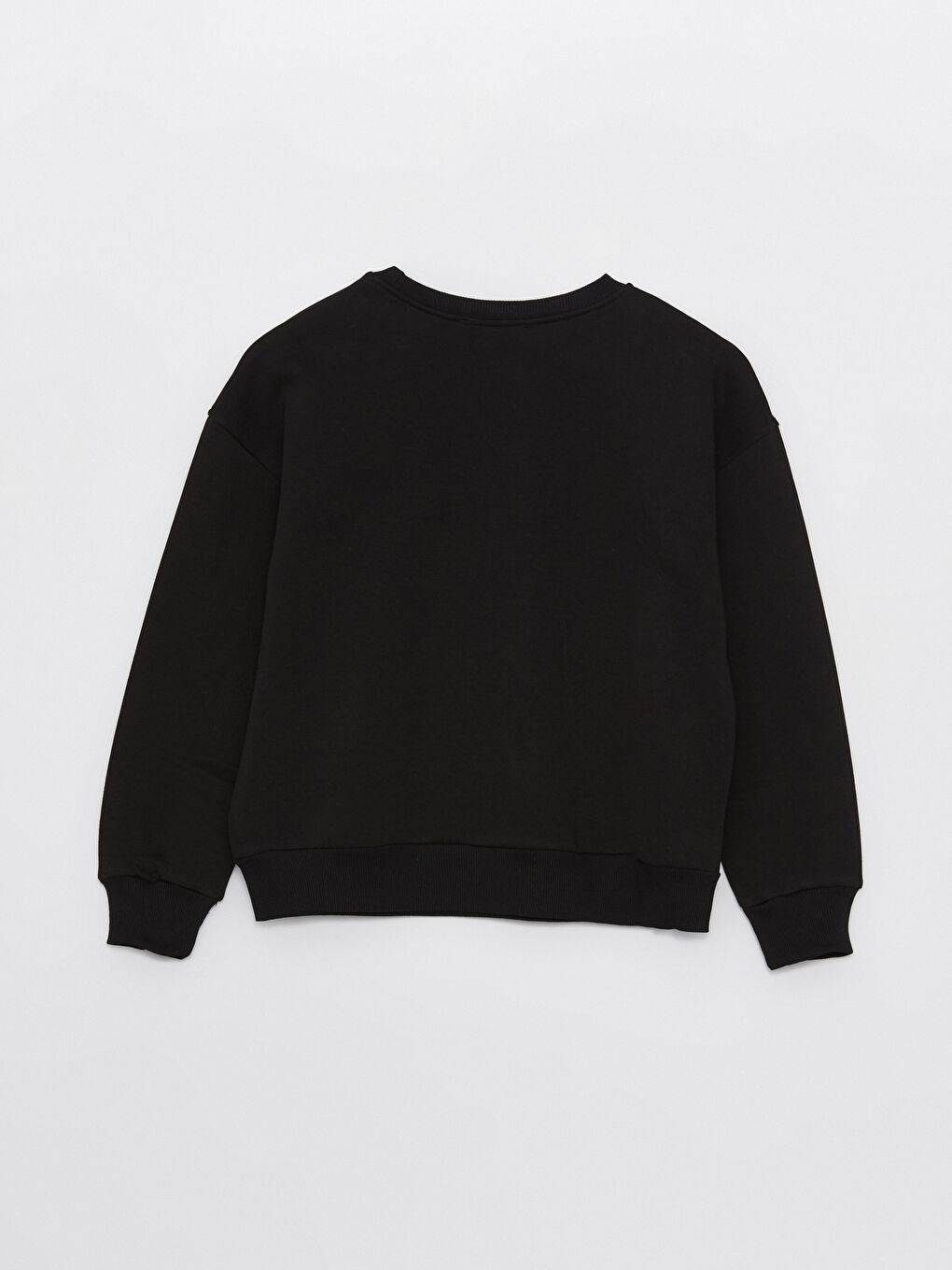 Siyah Bisiklet Yaka Kadın Sweatshirt-7