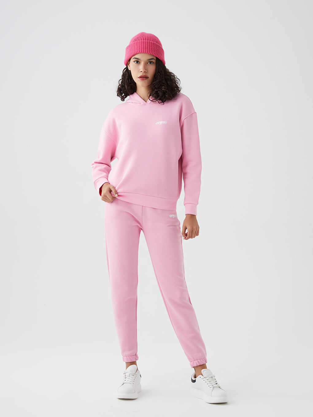 Pembe Baskılı Kadın Eşofman Takımı-1