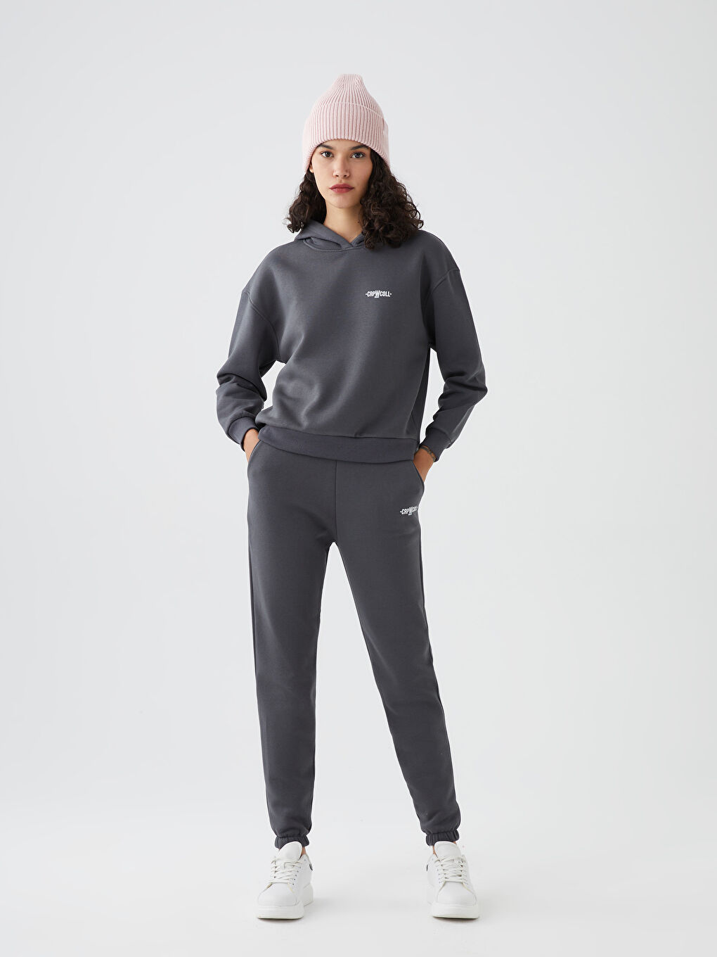 Antrasit Baskılı Kadın Eşofman Takımı