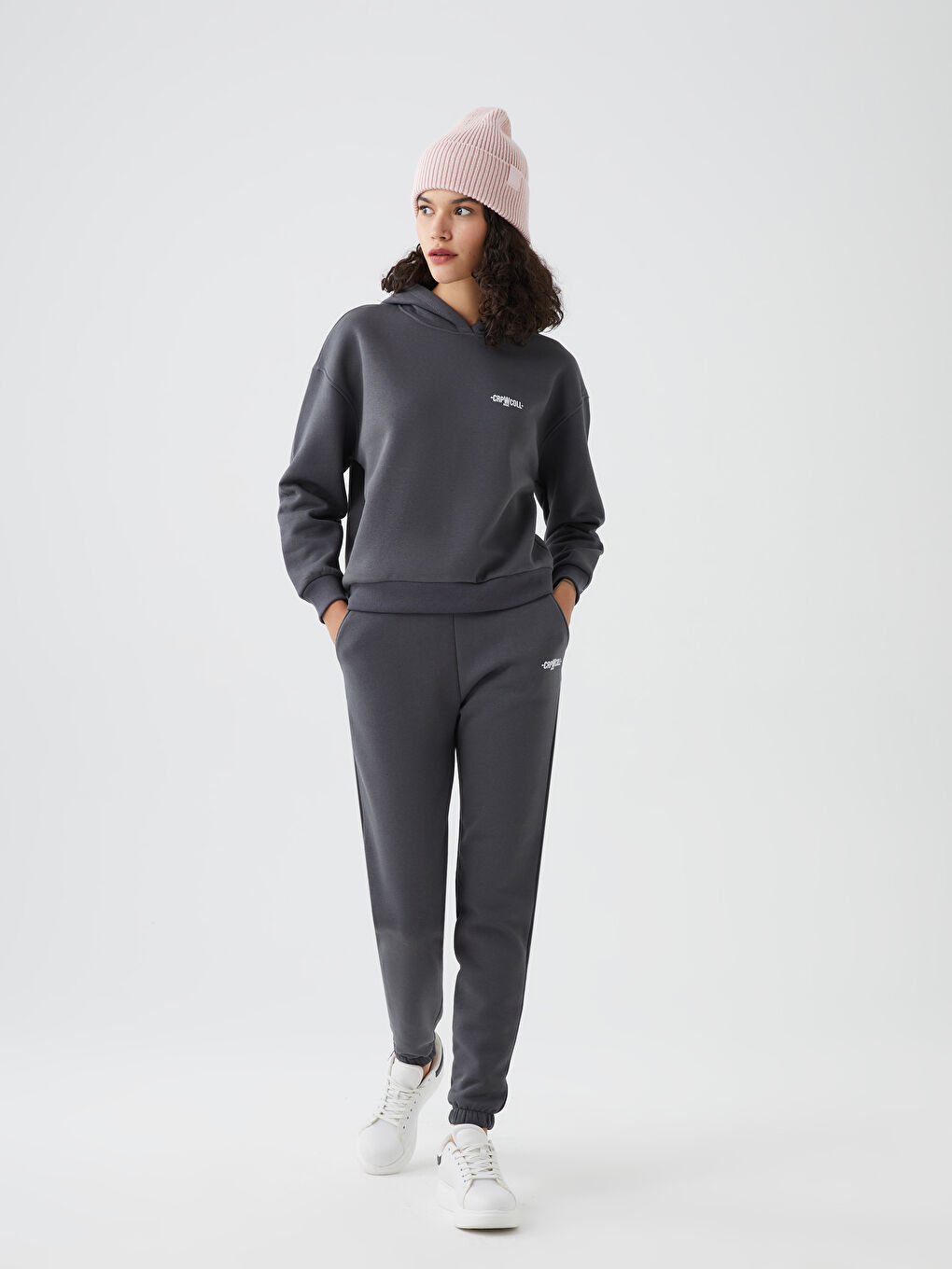 Antrasit Baskılı Kadın Eşofman Takımı-1