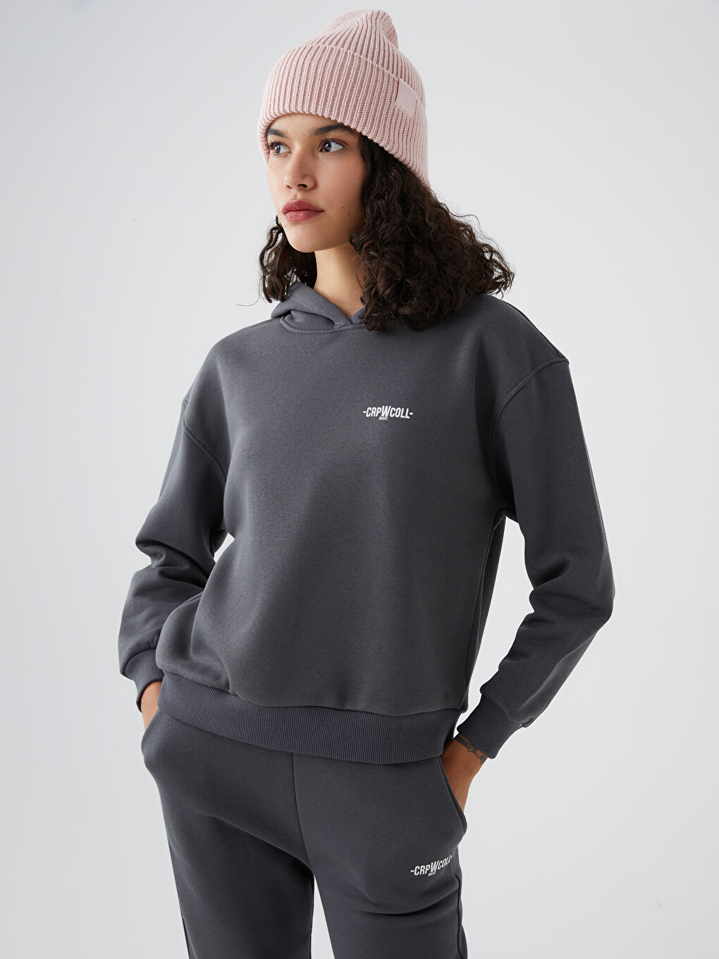 Antrasit Baskılı Kadın Eşofman Takımı-2