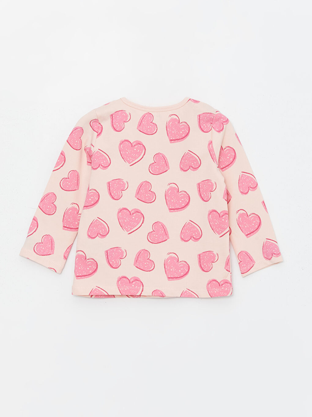 LCW baby Pembe Bisiklet Yaka Baskılı Kız Bebek Pijama Takımı - 4