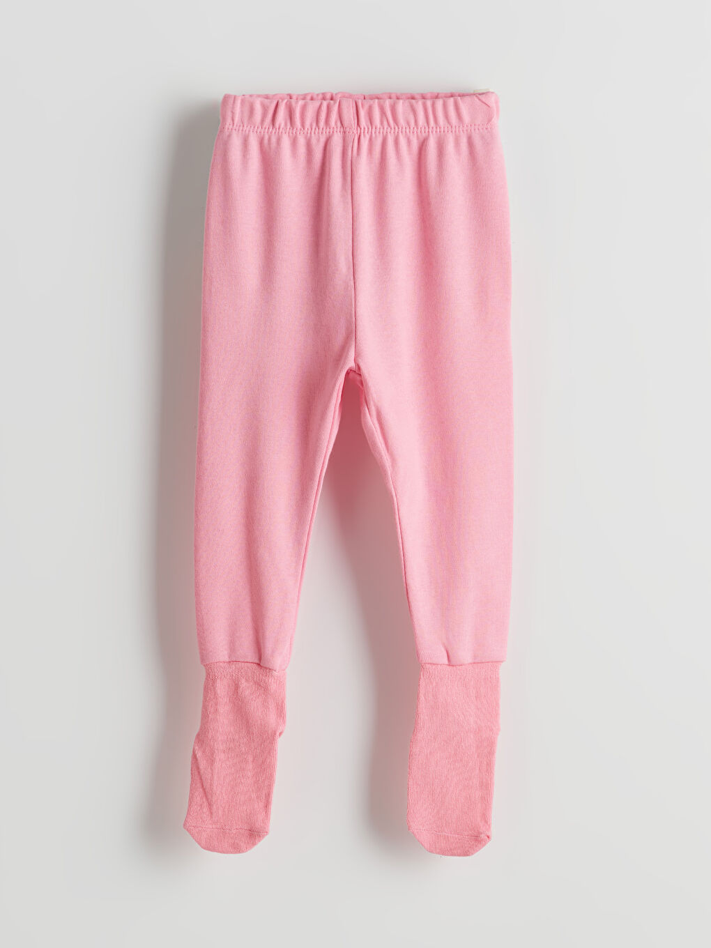 Pembe Beli Lastikli Baskılı Kız Bebek Pijama Alt
