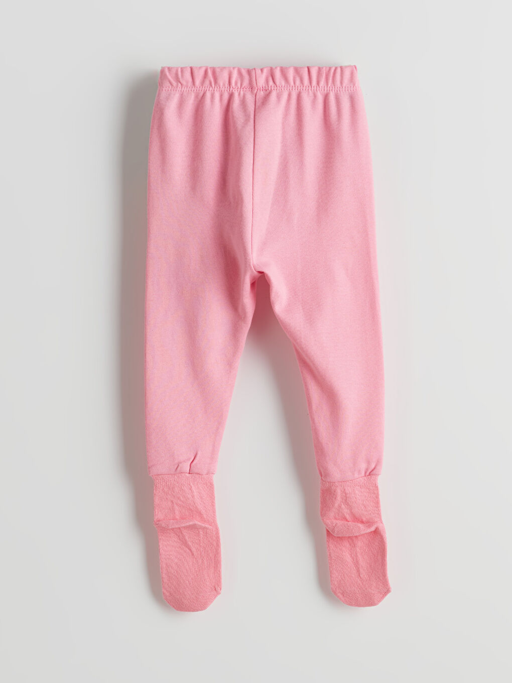 Pembe Beli Lastikli Baskılı Kız Bebek Pijama Alt-1