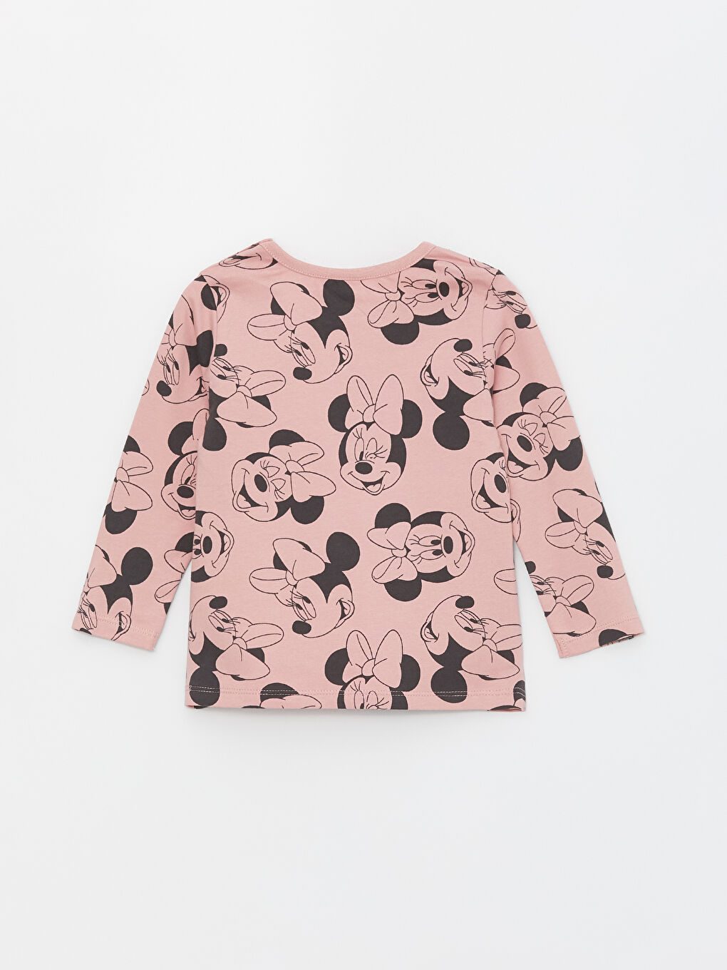 LCW baby Mat Pembe Baskılı Bisiklet Yaka Minnie Mouse Baskılı Kız Bebek Pijama Takımı - 2