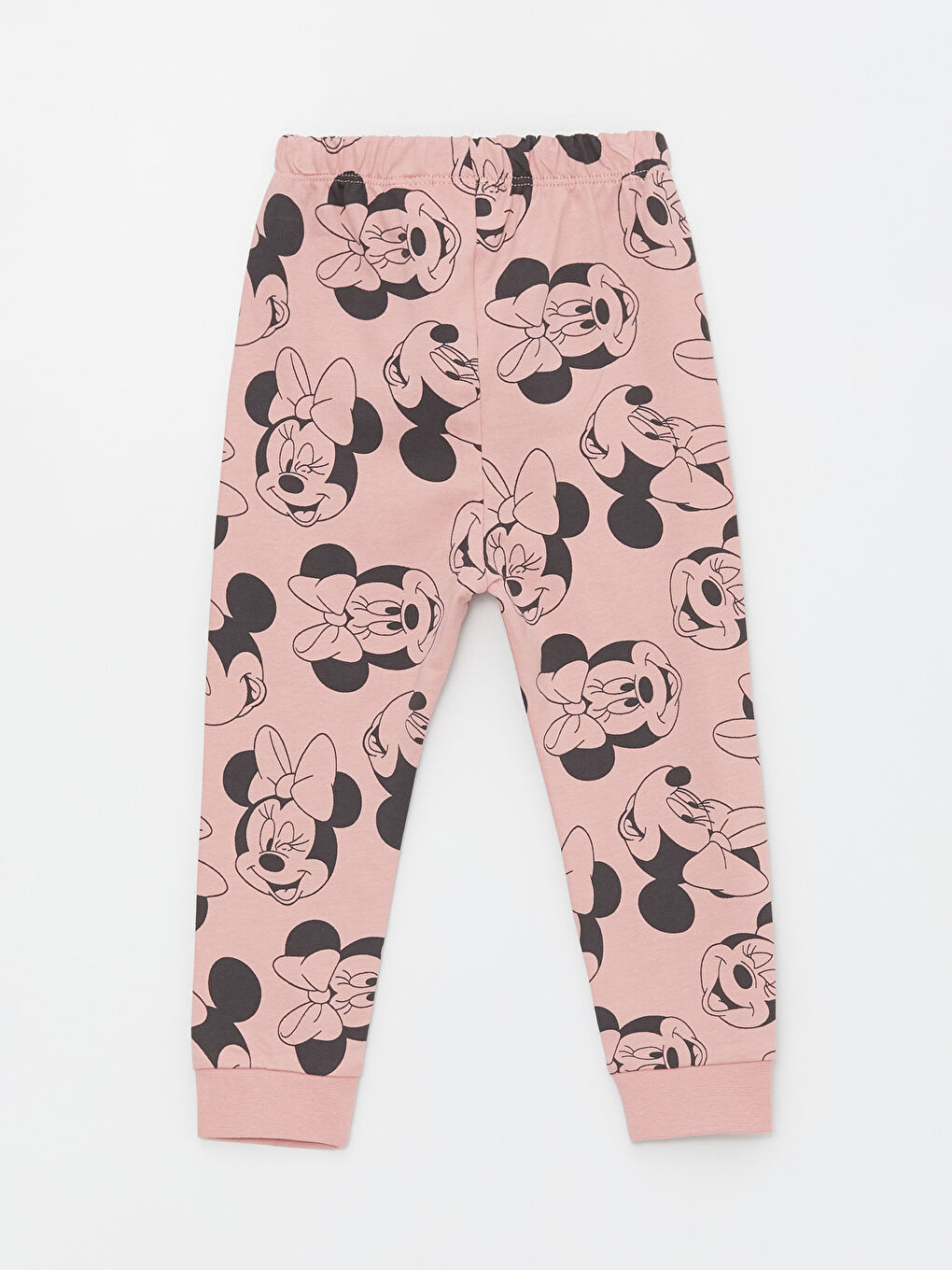 LCW baby Mat Pembe Baskılı Bisiklet Yaka Minnie Mouse Baskılı Kız Bebek Pijama Takımı - 4