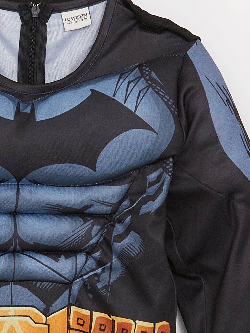 زي باتمان للأولاد بياقة دائرية وكم طويل-2