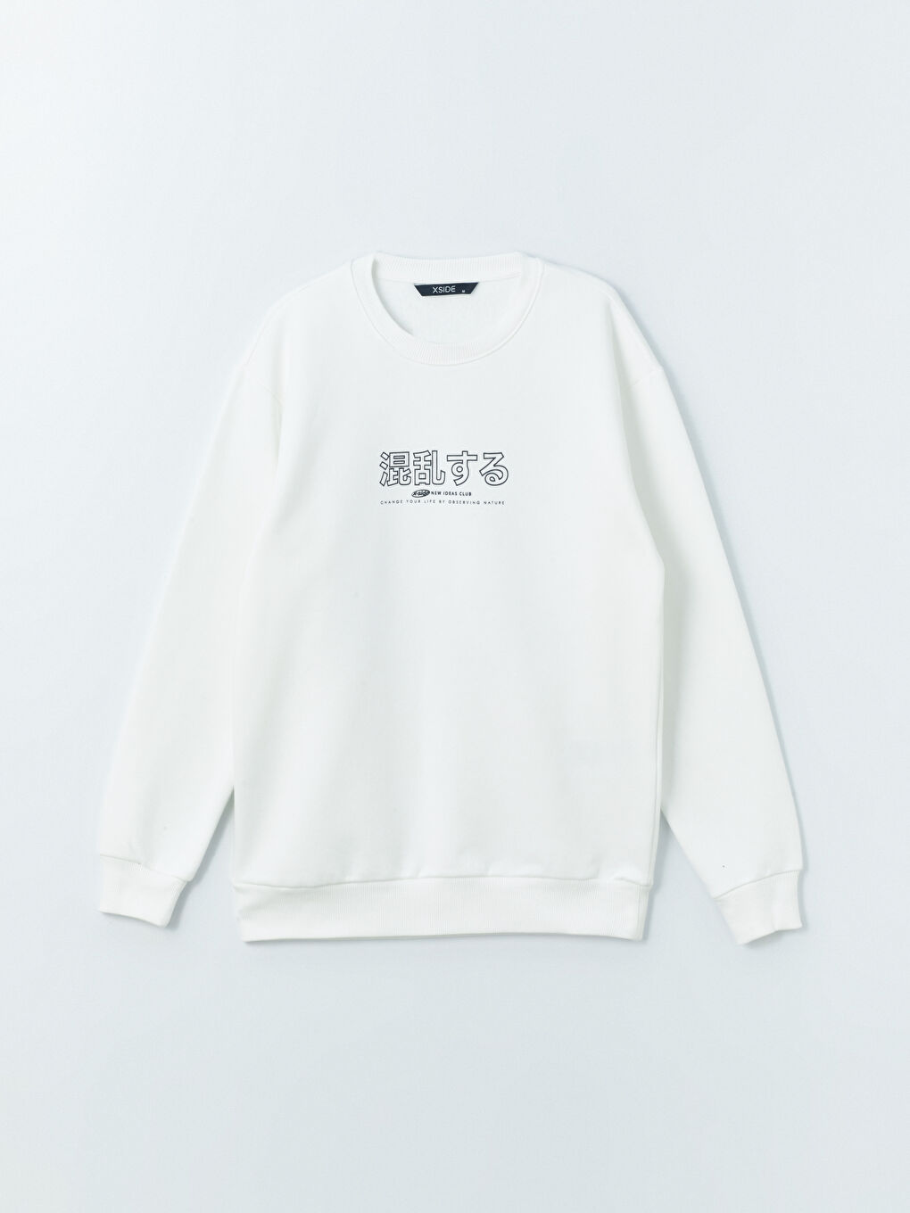 XSIDE Ekru Bisiklet Yaka Uzun Kollu Baskılı Erkek Sweatshirt - 5