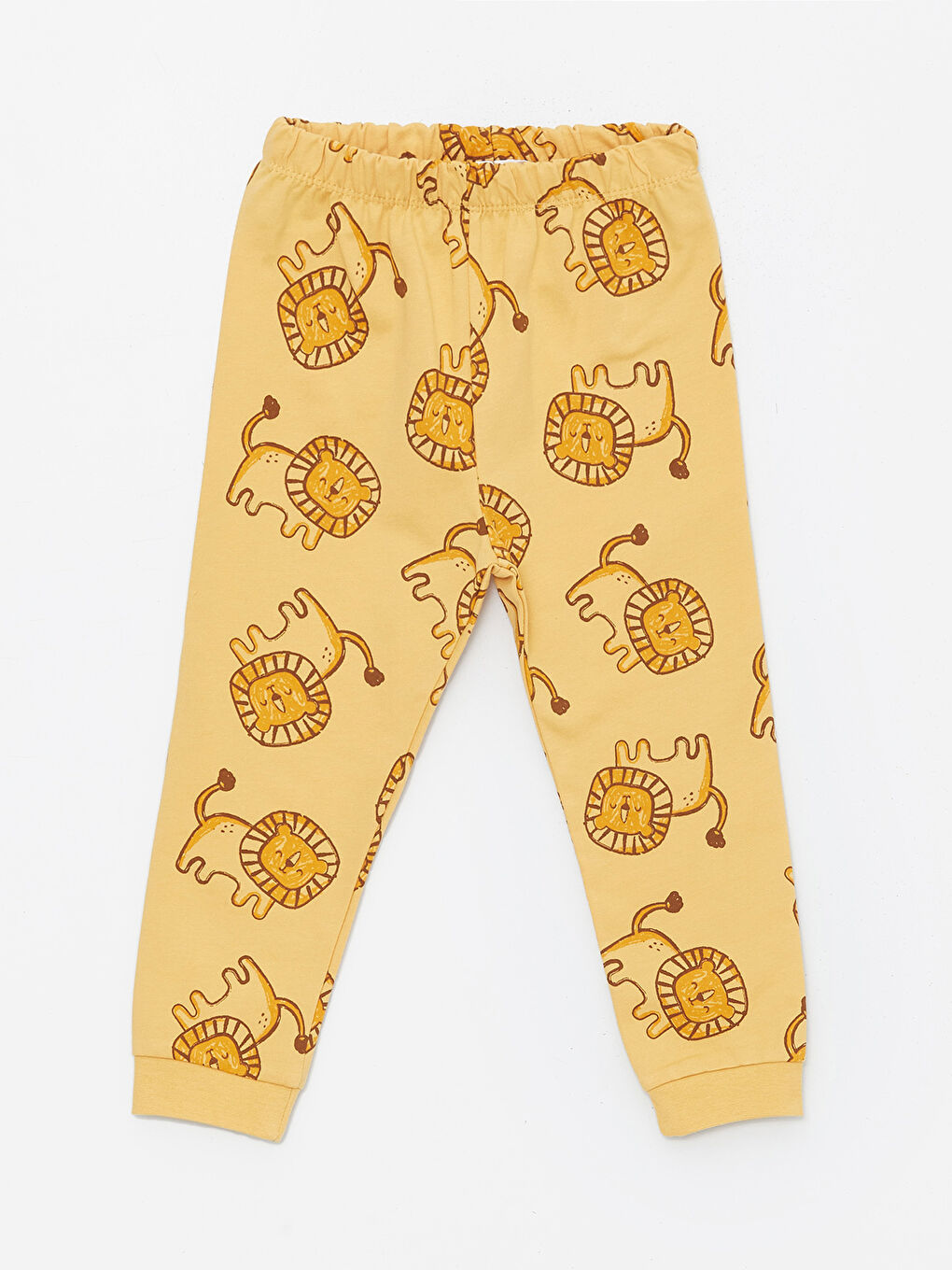 Sarı Aslan Baskılı Erkek Bebek Jogger Pijama Altı