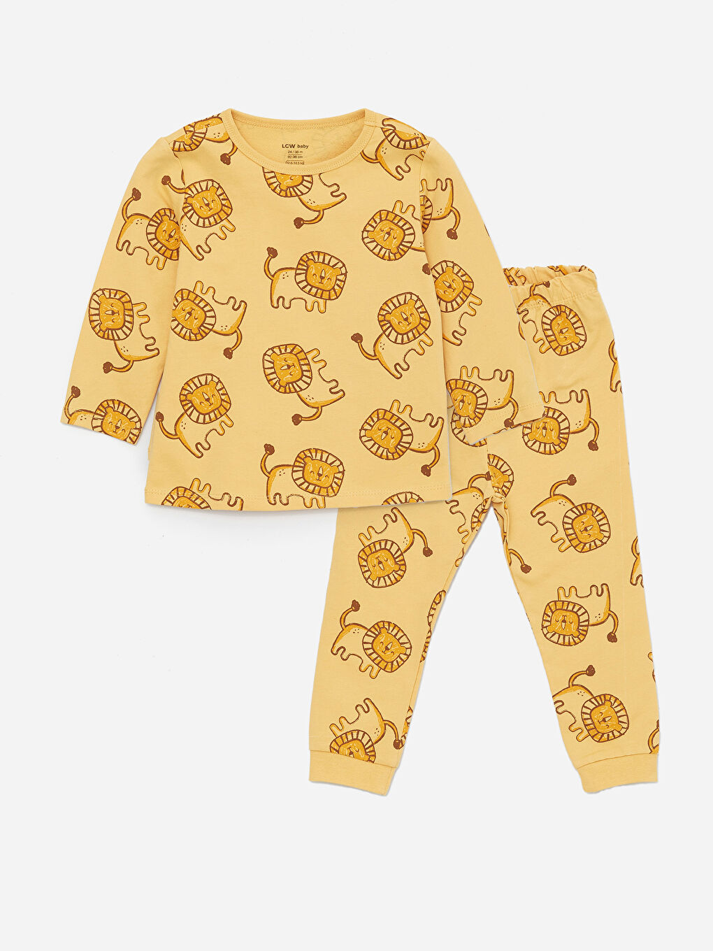 Crew Neck Long Sleeve Patterned Baby Boys' Pyjama Set