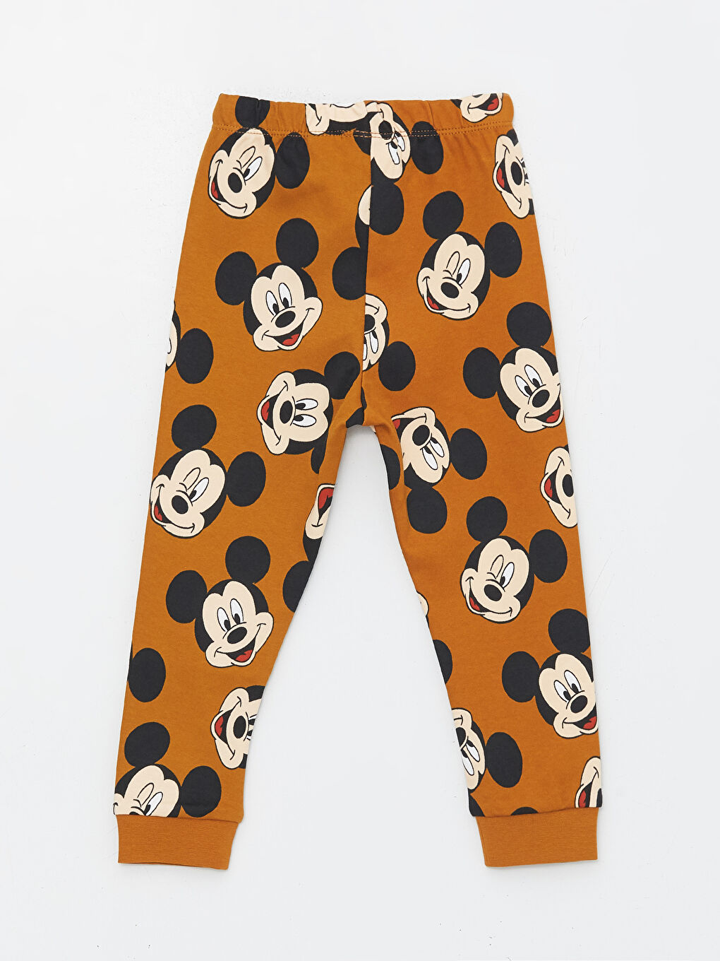 LCW baby Kahverengi Baskılı Bisiklet Yaka Mickey Mouse Baskılı Erkek Bebek Pijama Takımı - 4