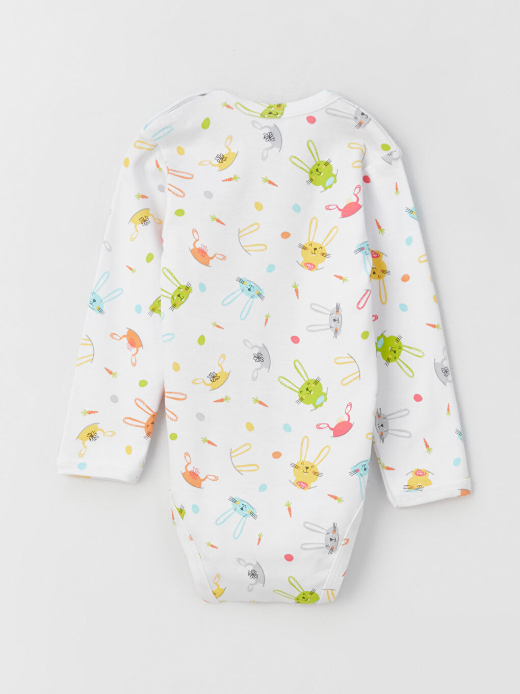 Mavi Bisiklet Yaka Baskılı Kız Bebek Çıtçıtlı Bodysuit 2'li-3