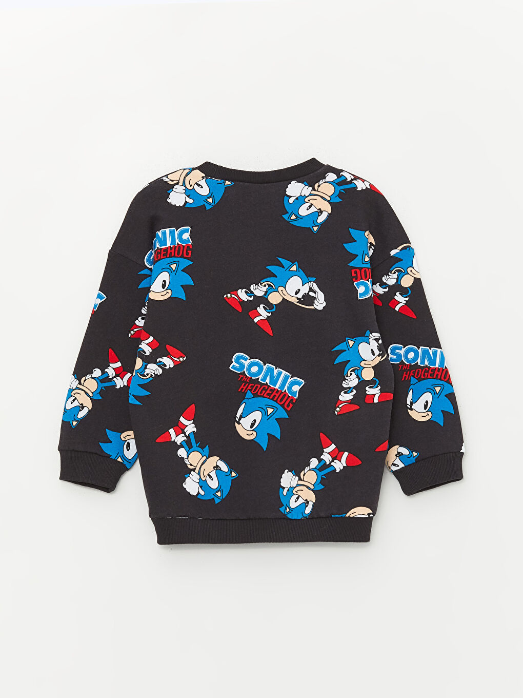 LCW baby Antrasit Baskılı Bisiklet Yaka Uzun Kollu Sonic The Hedgehoc Baskılı Erkek Bebek Sweatshirt - 4