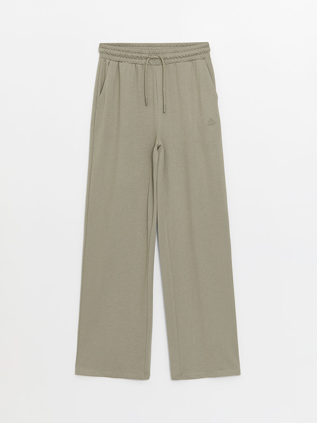 Yeşil Kadın Beli Lastikli Düz Eşofman Altı-5