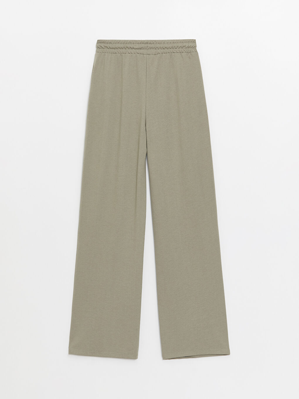 Yeşil Kadın Beli Lastikli Düz Eşofman Altı-6