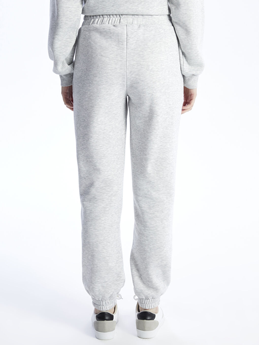 Gri Beli Lastikli Baskılı Kadın Jogger Spor Eşofman Altı-4