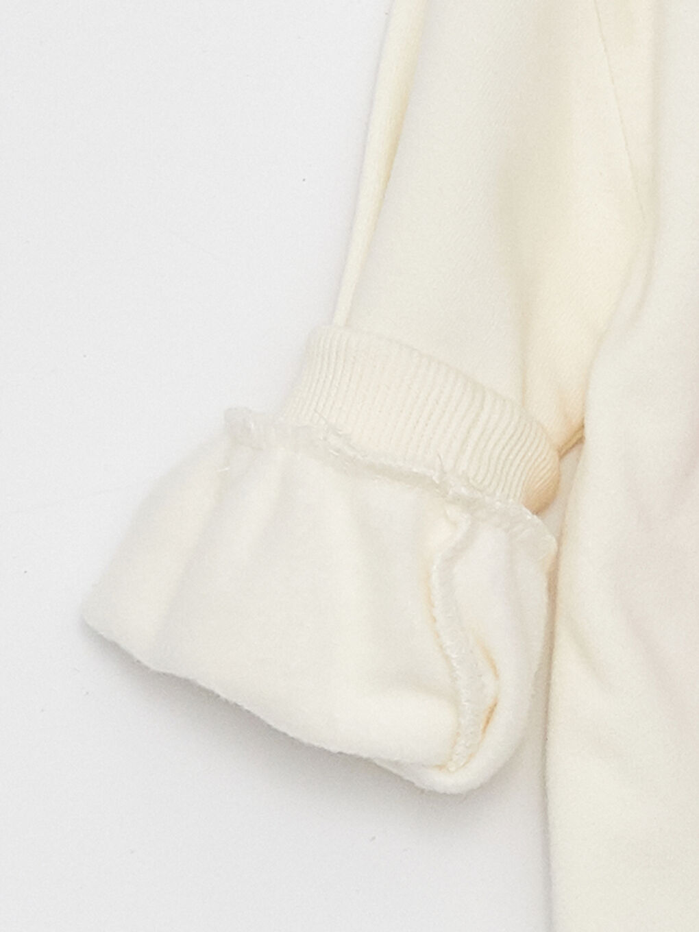 Ekru Bisiklet Yaka Uzun Kollu Barbie Baskılı Kız Bebek Sweatshirt ve Eşofman Alt 2'li Takım-3