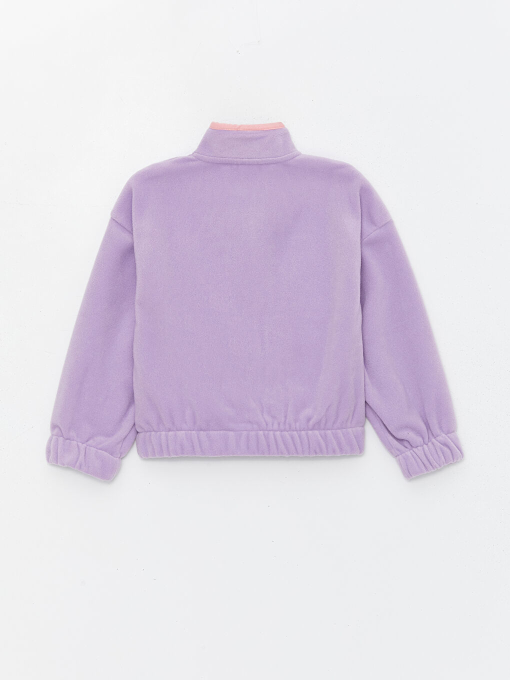 LCW Kids Lila Dik Yaka Uzun Kollu Polar Kız Çocuk Fermuarlı Sweatshirt - 3