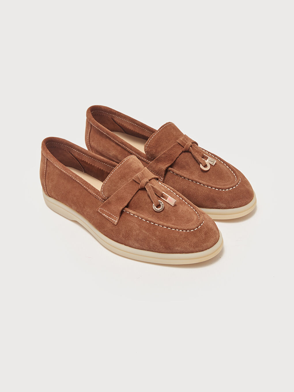 Kahverengi Kadın Deri Loafer Ayakkabı