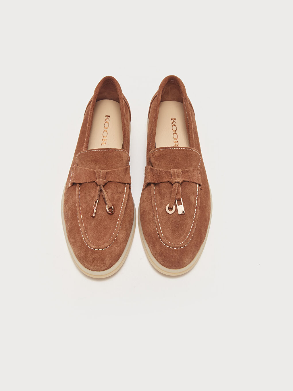 Kahverengi Kadın Deri Loafer Ayakkabı-2