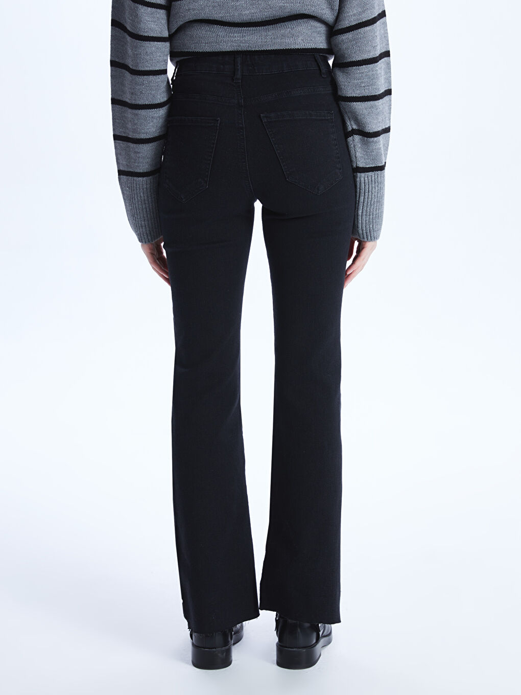 Siyah Mars Flare Kadın Jean Pantolon-3
