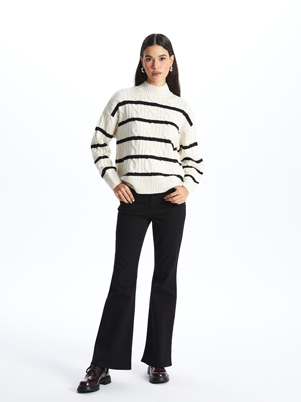 Siyah Mars Flare Kadın Jean Pantolon