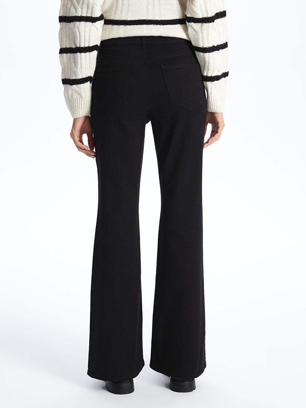 Siyah Mars Flare Kadın Jean Pantolon-3