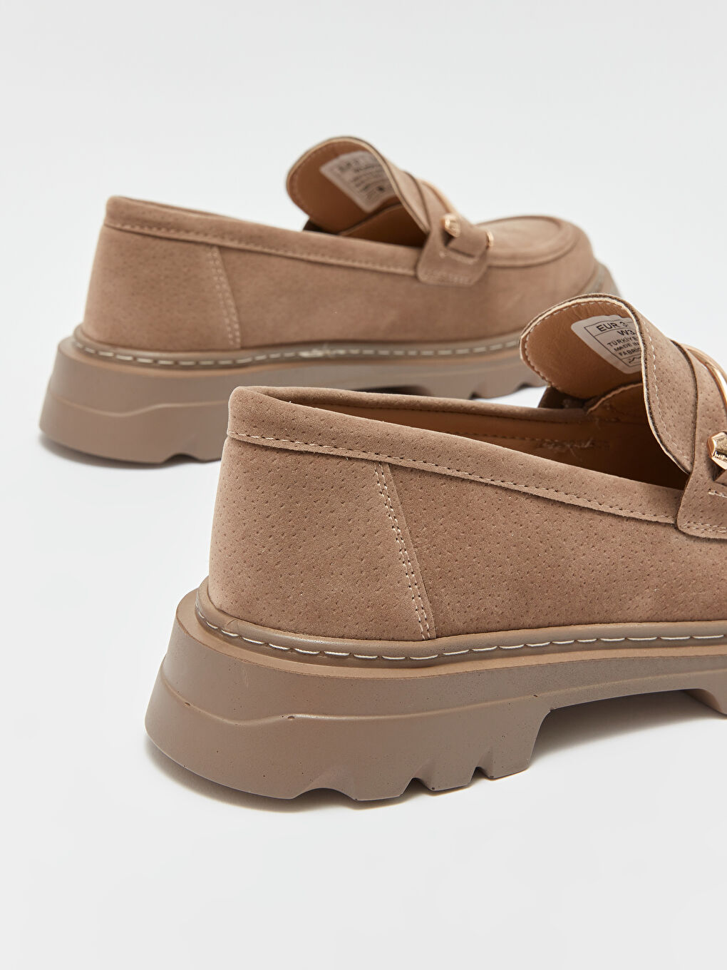 Kahverengi Süet Görünümlü Kadın Loafer Ayakkabı-4