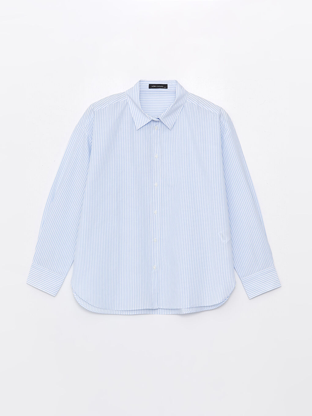 LCW Vision Striped Oversize Poplin Women's Shirt -W3JO74Z8-LEN