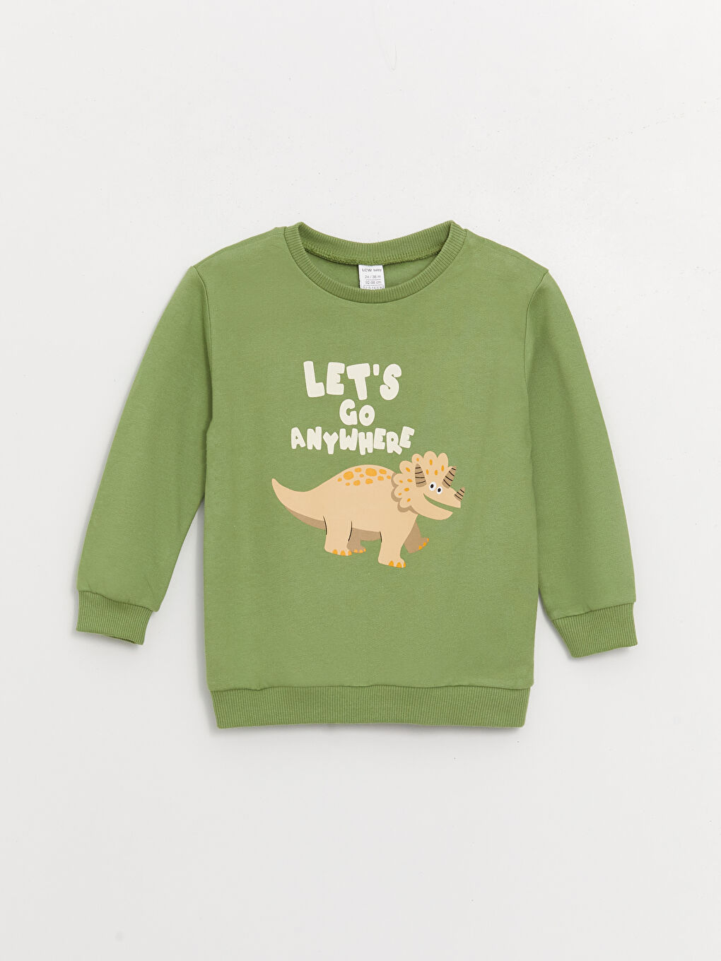 LCW baby Açık Yeşil Bisiklet Yaka Uzun Kollu Baskılı Erkek Bebek Sweatshirt 2'li - 4