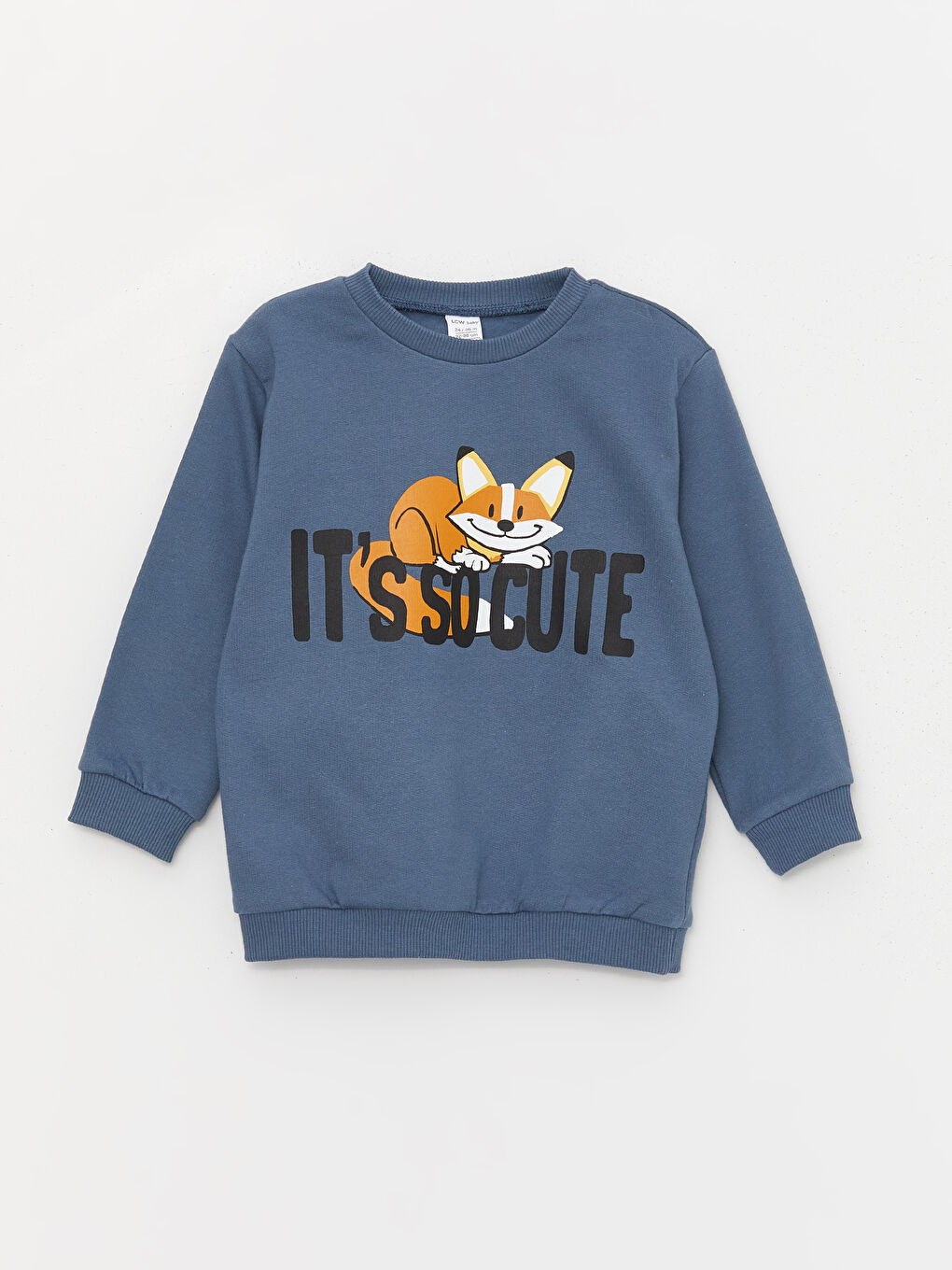 LCW baby İndigo Bisiklet Yaka Uzun Kollu Baskılı Erkek Bebek Sweatshirt 2'li - 1