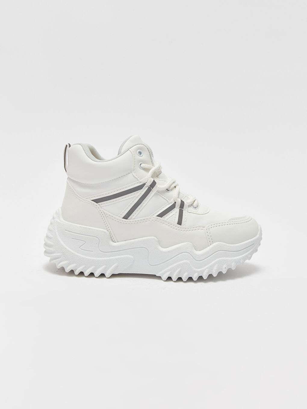 Beyaz Kalın Taban Bağcıklı Kadın Bot-1