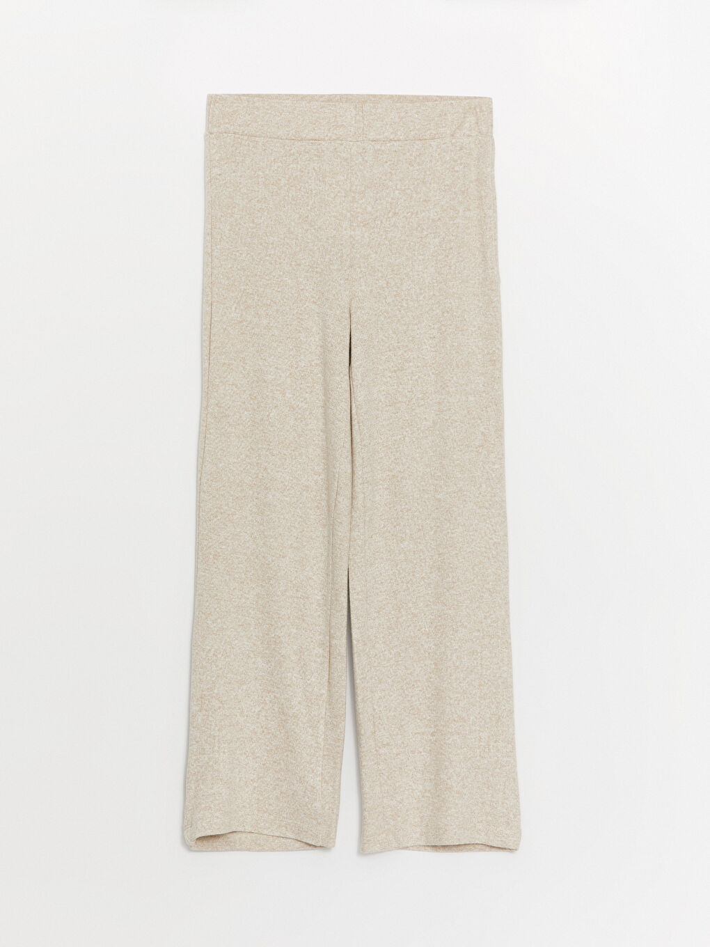 Bej Kadın Beli Lastikli Düz Eşofman Altı-5