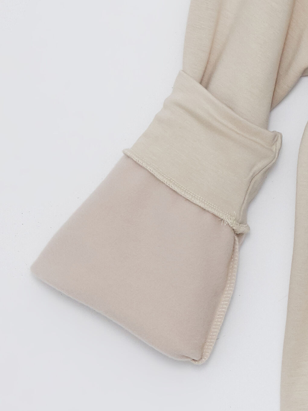 Gri Dik Yaka Düz Uzun Kollu Kadın Sweatshirt-7