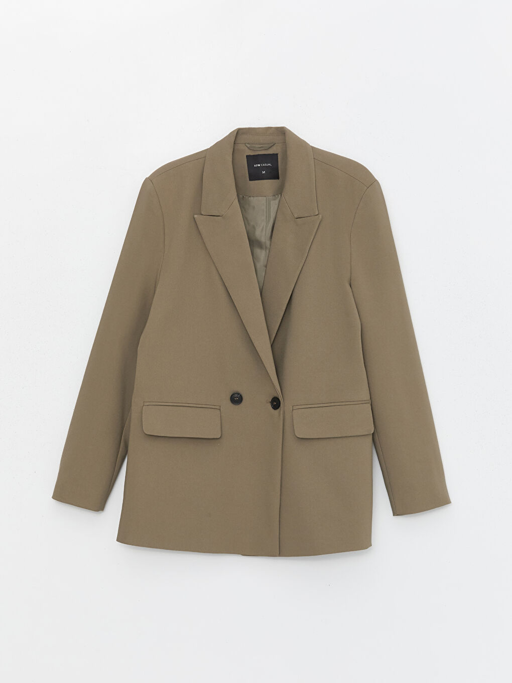 Haki Düz Uzun Kollu Kadın Ceket-5