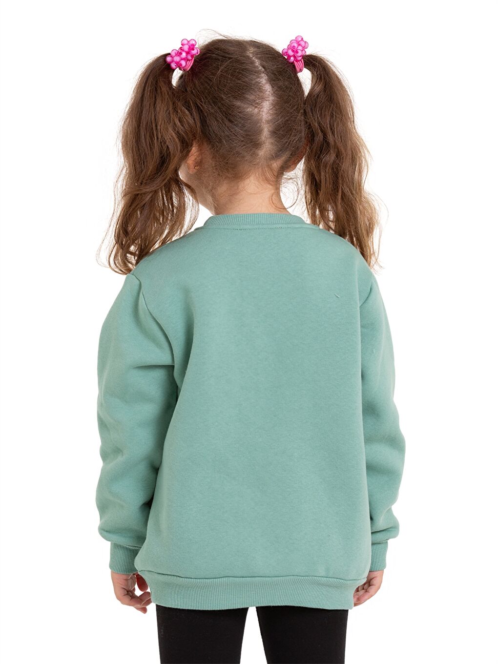 Myhanne Yeşil Bisiklet Yaka Uzun Kollu Kız Bebek Sweatshirt - 3