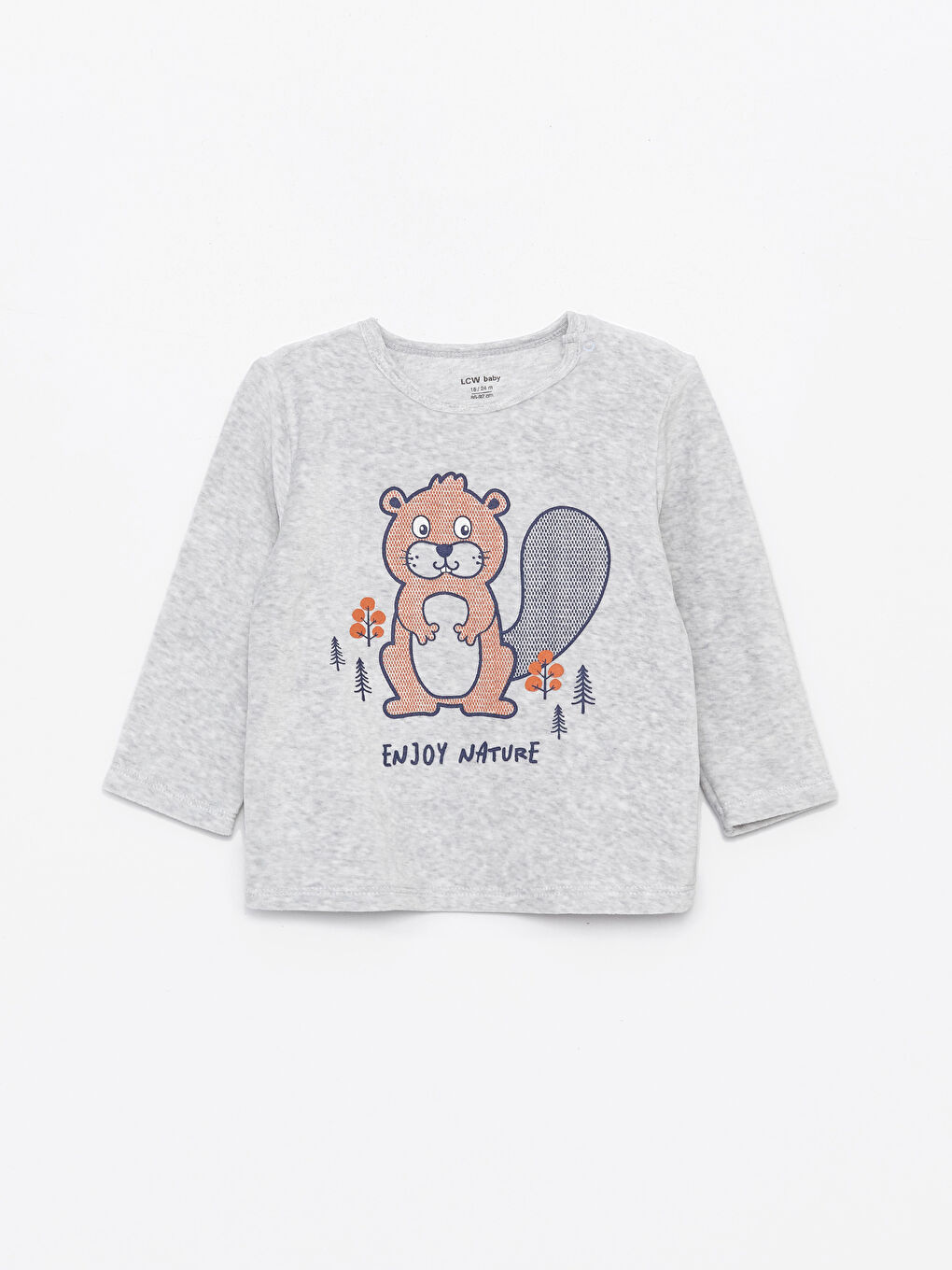 Beyaz Bisiklet Yaka Erkek Çocuk Pijama Üst