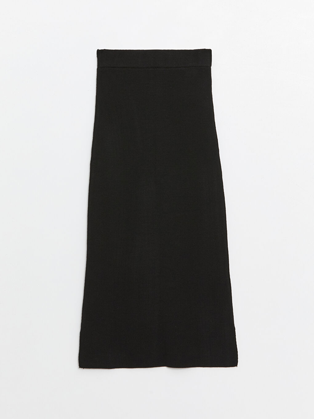 Siyah Kadın Ekstra Dar Fit Düz Triko Etek-6