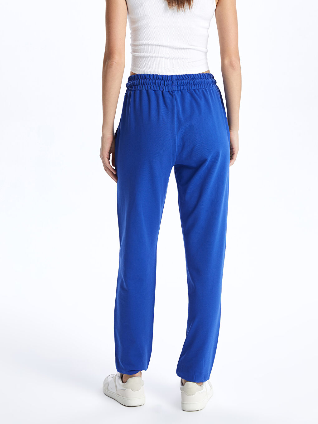 Mavi Beli Lastikli Baskılı Kadın Eşofman Altı-4