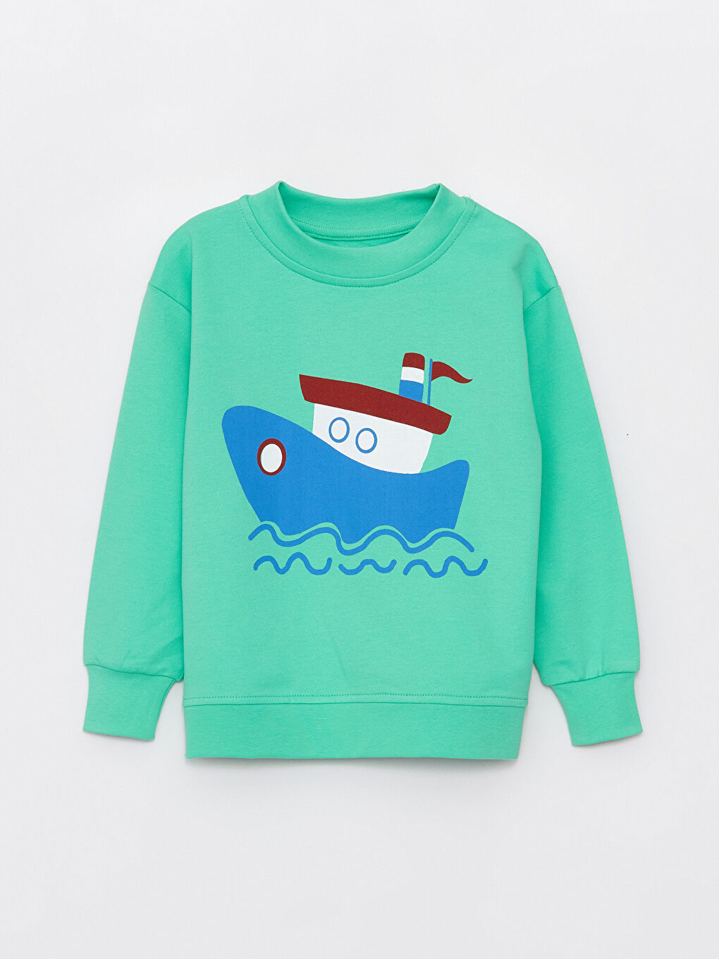 Pija Pija Yeşil Bisiklet Yaka Uzun Kollu Baskılı Erkek Bebek Sweatshirt - 3