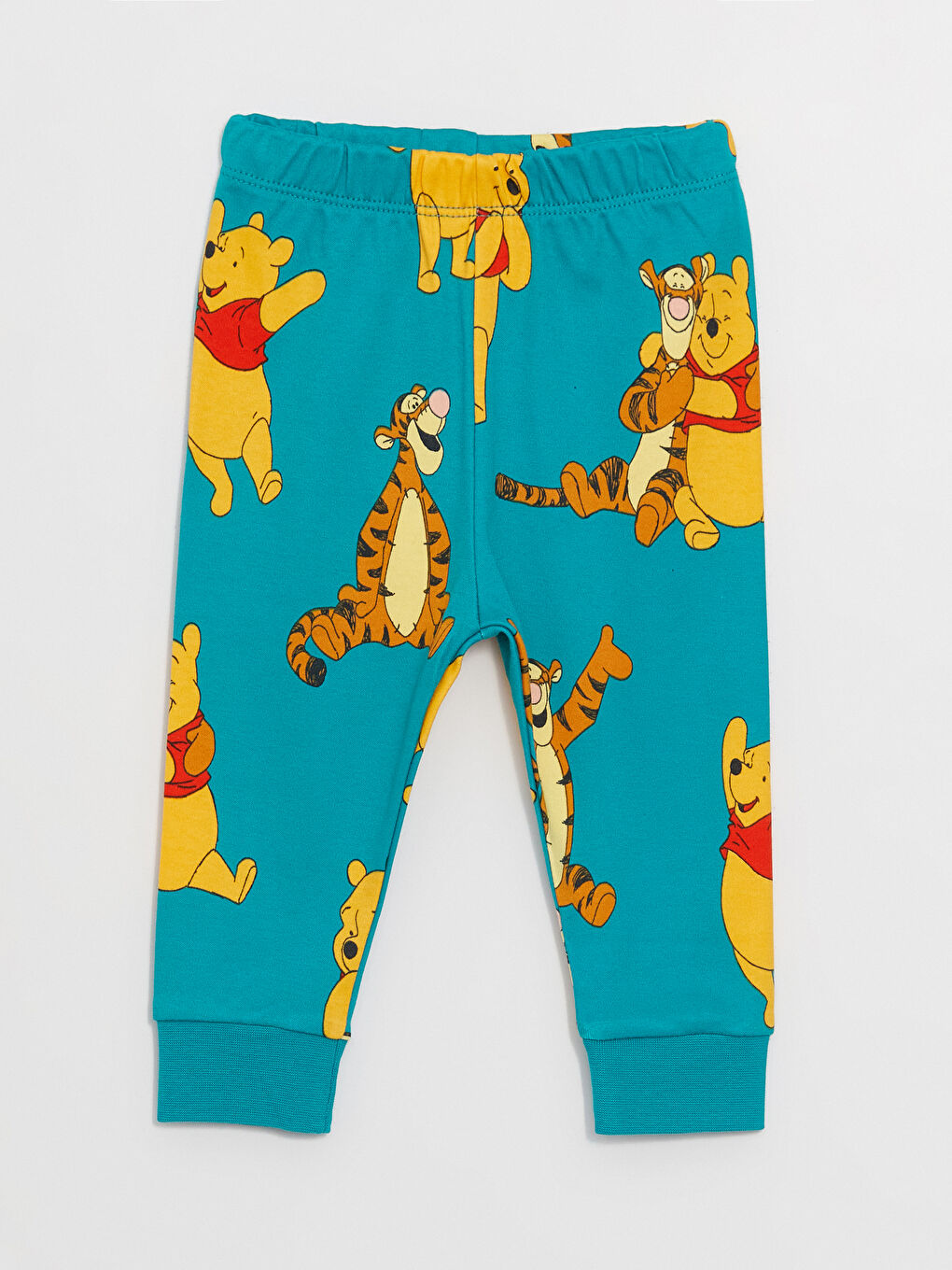 LCW baby Turkuaz Bisiklet Yaka Uzun Kollu Winnie the Pooh Baskılı Erkek Bebek Pijama Takımı - 4